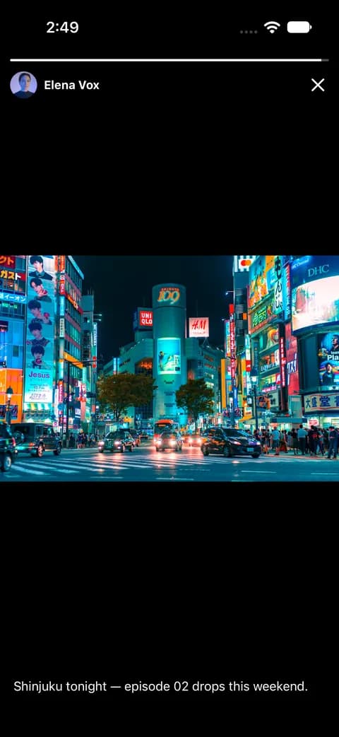 A story, full screen