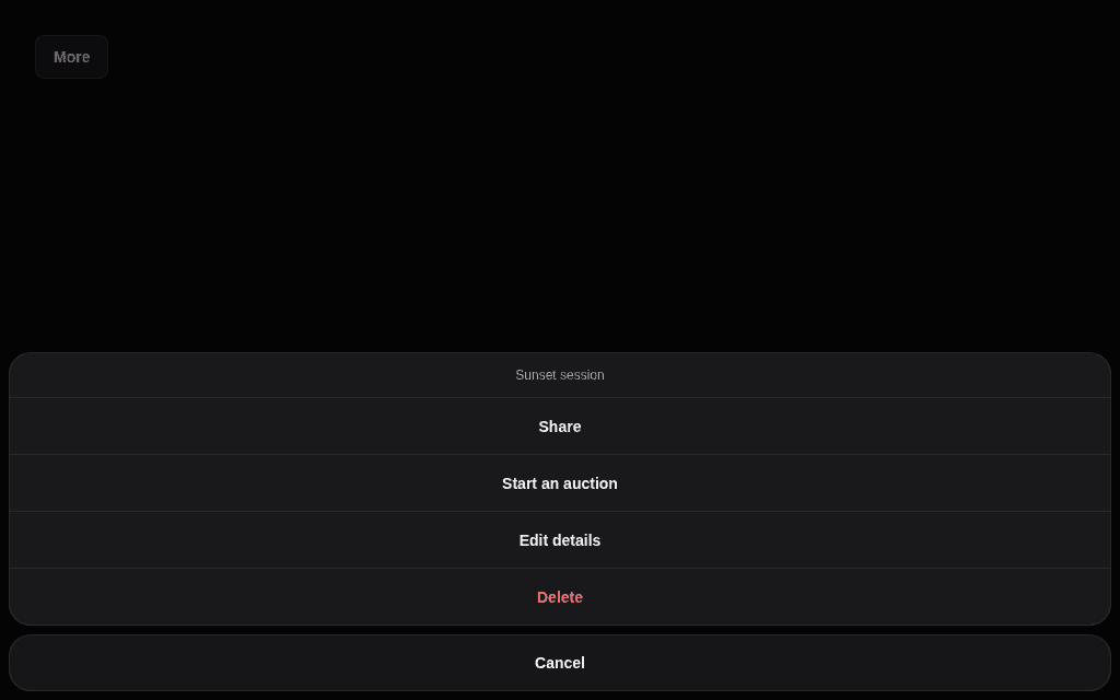 Action sheet — A video's actions, tel que React Native le rend