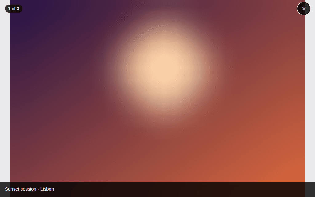 Image viewer — A gallery, as React Native renders it