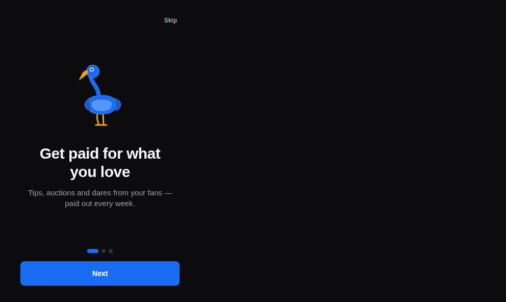Onboarding — First launch, tel que React Native le rend