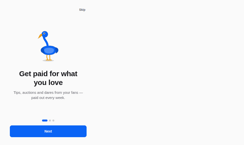 Onboarding — First launch, tel que React Native le rend
