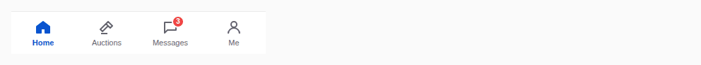 Tab bar — Main sections, tel que React Native le rend